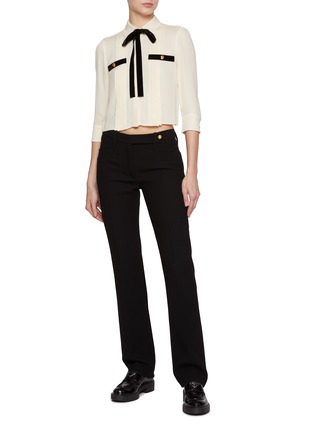 Figure View - Click To Enlarge - PRADA - Side Button Flared Wool Pants