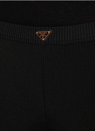  - PRADA - Logo Plaque Flared Leg Jersey Leggings