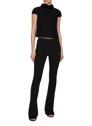 Figure View - Click To Enlarge - PRADA - Logo Plaque Flared Leg Jersey Leggings