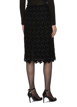 Back View - Click To Enlarge - PRADA - Macramé Lace Straight Skirt