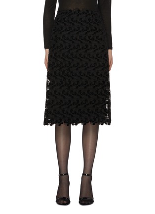 Main View - Click To Enlarge - PRADA - Macramé Lace Straight Skirt