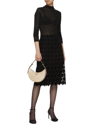 Figure View - Click To Enlarge - PRADA - Macramé Lace Straight Skirt