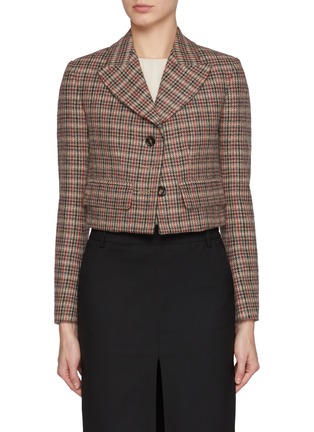 Main View - Click To Enlarge - CHLOÉ - Lower Impact Houndstooth Cropped Wool Blazer