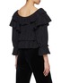 Back View - Click To Enlarge - CHLOÉ - V-Neck Floral Jacquard Blouse