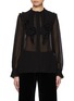 CHLOÉ Lace Trim Sheer Silk Blouse