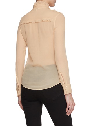 Back View - Click To Enlarge - CHLOÉ - Ruffle Edge Sheer Silk Blouse