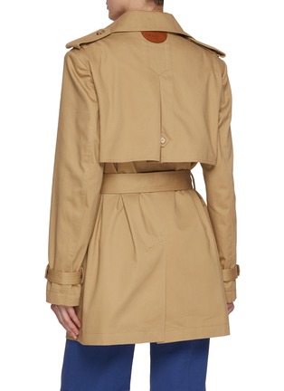 Back View - Click To Enlarge - CHLOÉ - Padded Shoulder Cotton Saharienne Jacket