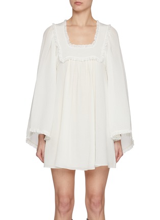 Main View - Click To Enlarge - CHLOÉ - Lace Trim Silk Crêpon Mini Dress