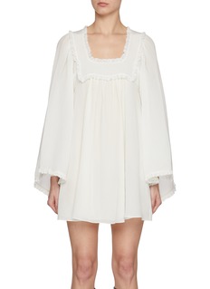 CHLOÉ | Lace Trim Silk Crêpon Mini Dress | Women | Lane Crawford