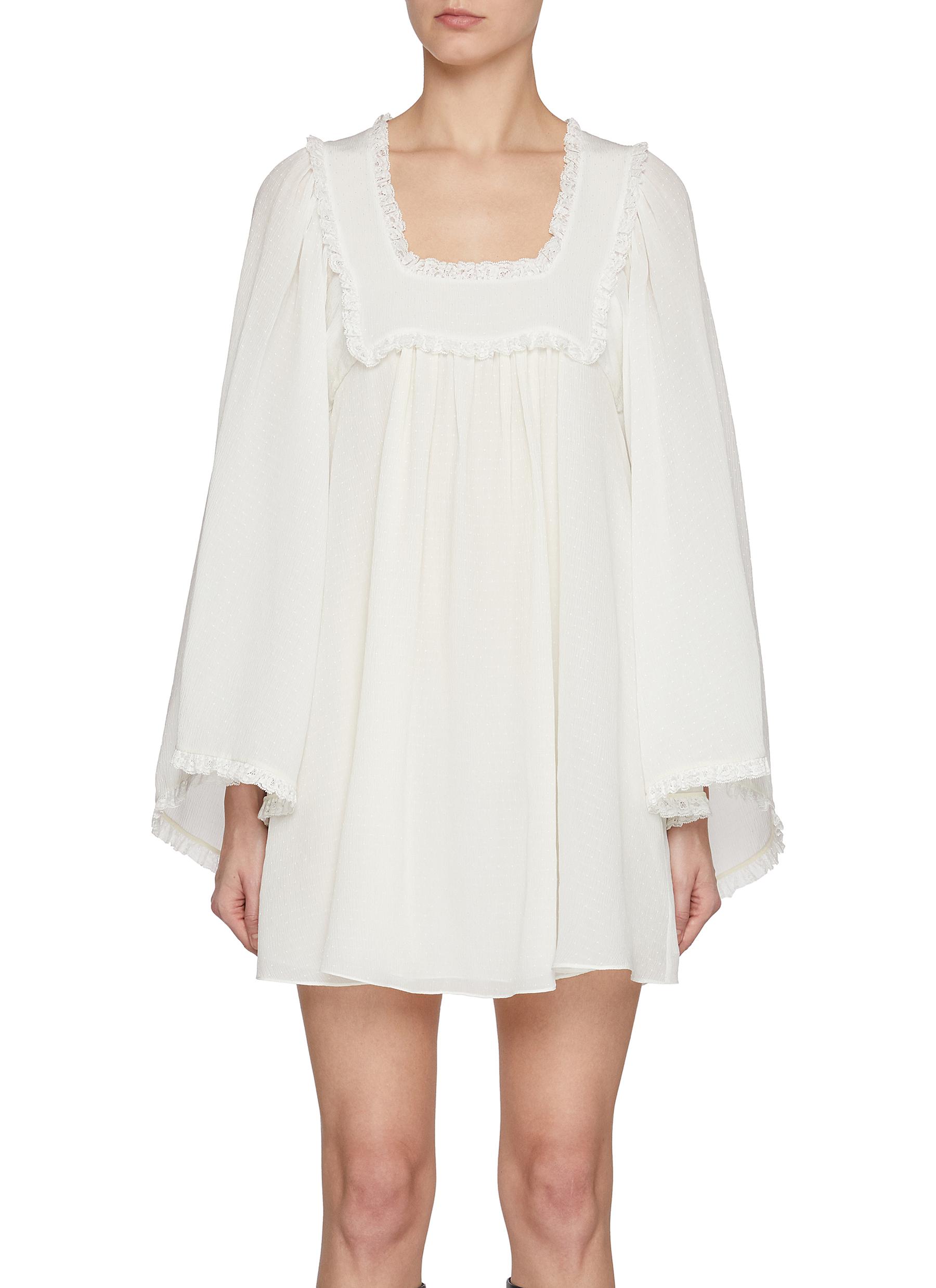 ● LOEUVRE ● Crease Tucked Mini Dress SW5MO272_2color CHLOÉ | Lace Trim Silk Crêpon Mini Dress | Women | Lane Crawford
