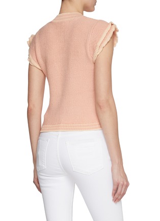 Back View - Click To Enlarge - CHLOÉ - V-enck Ruffle Wool Knit Top