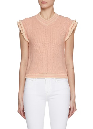 Main View - Click To Enlarge - CHLOÉ - V-enck Ruffle Wool Knit Top