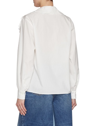 Back View - Click To Enlarge - CHLOÉ - Floral Lace Cotton Poplin Blouse