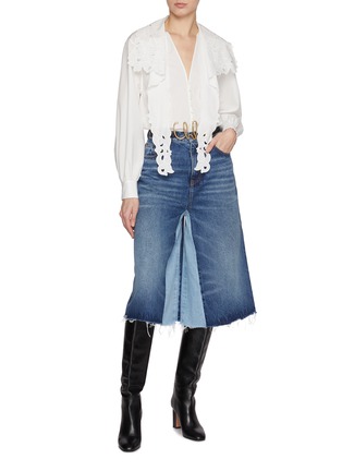 Figure View - Click To Enlarge - CHLOÉ - Floral Lace Cotton Poplin Blouse