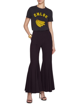 Figure View - Click To Enlarge - CHLOÉ - Ruffled Flared Leg Pants