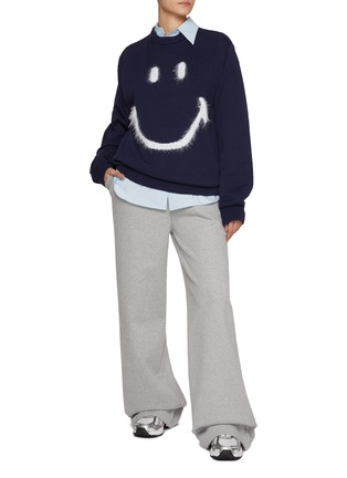 Figure View - Click To Enlarge - JOSHUA SANDERS - Smiley Face Motif Cotton Sweater
