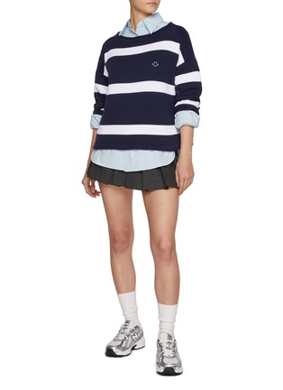 Figure View - Click To Enlarge - JOSHUA SANDERS - Smiley Face Patch Cotton Sweater