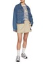 Figure View - Click To Enlarge - JOSHUA SANDERS - Smiley Face Slogan Patch Striped Cotton T-Shirt