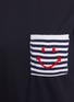  - JOSHUA SANDERS - Striped Smiley Face Pocket Cotton T-Shirt