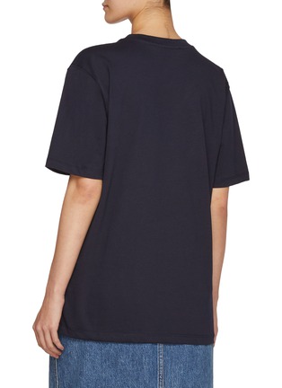 Back View - Click To Enlarge - JOSHUA SANDERS - Striped Smiley Face Pocket Cotton T-Shirt