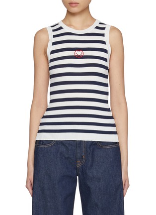Main View - Click To Enlarge - JOSHUA’S - Smiley Face Embroidered Tank Top