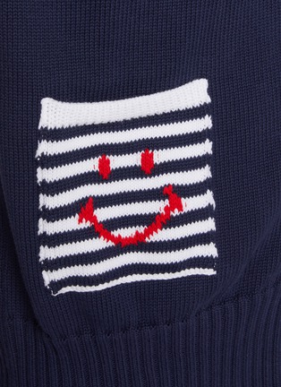  - JOSHUA SANDERS - Smiley Face Motif Pocket Cotton Cardigan