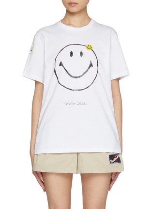 Main View - Click To Enlarge - JOSHUA SANDERS - Smiley Sketches Cotton T-shirt