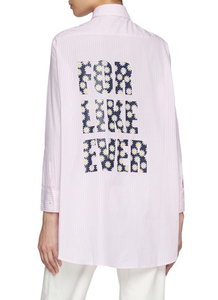 Back View - Click To Enlarge - JOSHUA SANDERS - For Like Ever Print Striped Cotton Shirt