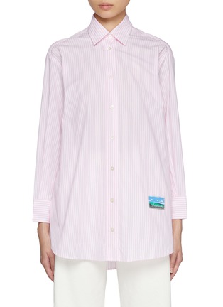 Main View - Click To Enlarge - JOSHUA SANDERS - For Like Ever Print Striped Cotton Shirt