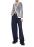 Figure View - Click To Enlarge - JOSHUA SANDERS - Round Smile Striped Knit Cardigan