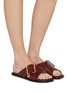 Figure View - Click To Enlarge - LOEWE - Petal Belt Leather Flat Sandals