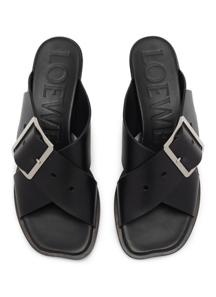 Detail View - Click To Enlarge - LOEWE - 40 Petal Belt Leather Flat Sandals