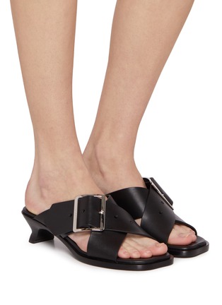 Figure View - Click To Enlarge - LOEWE - 40 Petal Belt Leather Flat Sandals