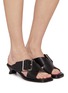 Figure View - Click To Enlarge - LOEWE - 40 Petal Belt Leather Flat Sandals