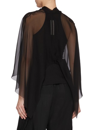 Back View - Click To Enlarge - RICK OWENS  - Half Moon V-Neck Silk Jacket