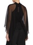 Back View - Click To Enlarge - RICK OWENS  - Half Moon V-Neck Silk Jacket