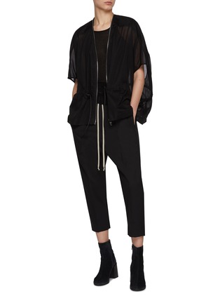 Figure View - Click To Enlarge - RICK OWENS  - Sheer Short Cotton Sail Jacket
