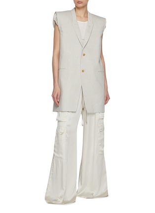 Figure View - Click To Enlarge - RICK OWENS  - Drawstring Four Pocket Long Trouser