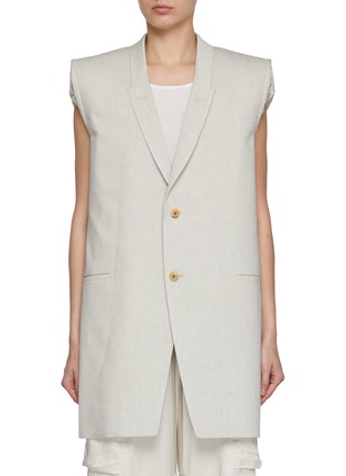 Main View - Click To Enlarge - RICK OWENS  - Giacca Single Breasted Cotton Vest