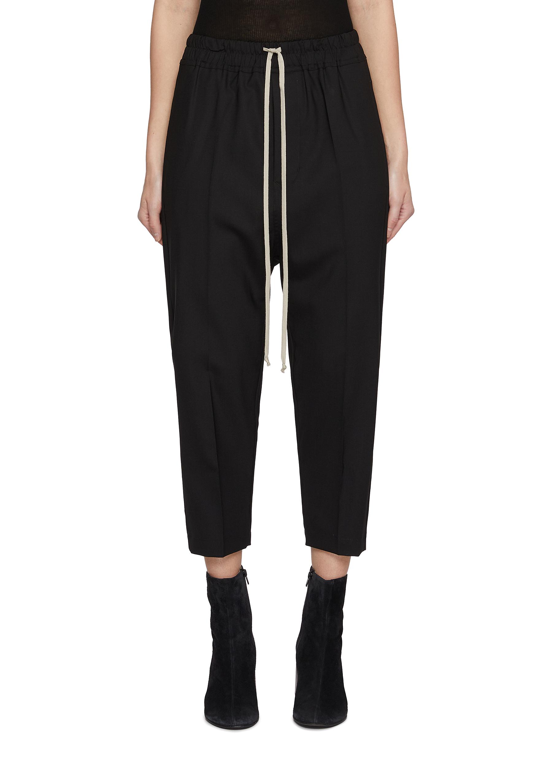 RICK OWENS | Astaire Drop Crotch Cropped Wool Blend Pants