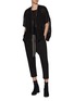 Figure View - Click To Enlarge - RICK OWENS  - Astaire Drop Crotch Cropped Wool Blend Pants