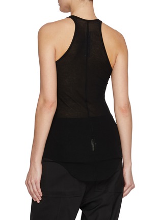 Back View - Click To Enlarge - RICK OWENS  - Asymmetrical Hem Ribbed Tank Top