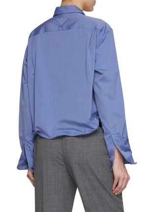 Back View - Click To Enlarge - PRADA - Srunched Cotton Poplin Shirt