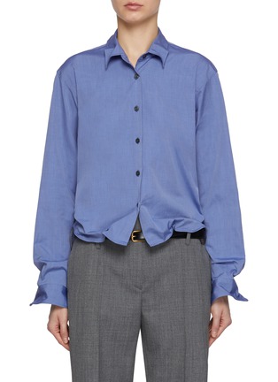 Main View - Click To Enlarge - PRADA - Srunched Cotton Poplin Shirt