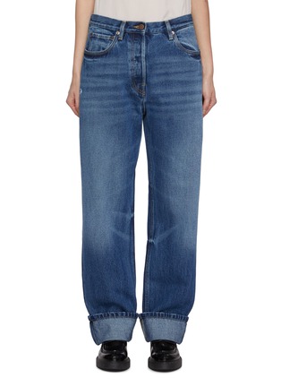 Main View - Click To Enlarge - PRADA - Turned Up Cuff Dark Wash Jeans