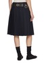 Back View - Click To Enlarge - PRADA - Studded Punk Belt Pleated Wool Skirt