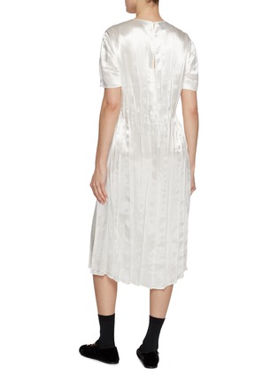 Back View - Click To Enlarge - PRADA - Embroidered Satin Midi Dress