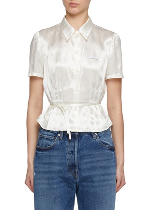 Main View - Click To Enlarge - PRADA - Satin Button Up Blouse