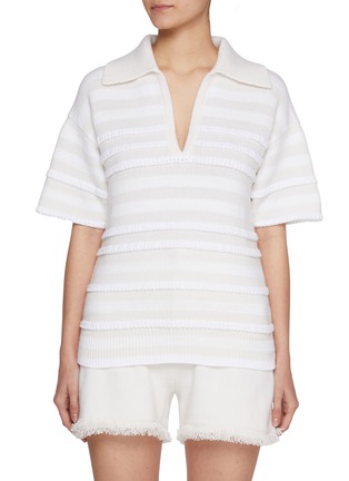Main View - Click To Enlarge - BARRIE - Mariniere Striped Polo Shirt