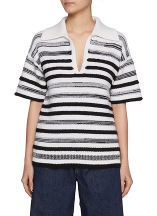 Main View - Click To Enlarge - BARRIE - Mariniere Striped Polo Shirt